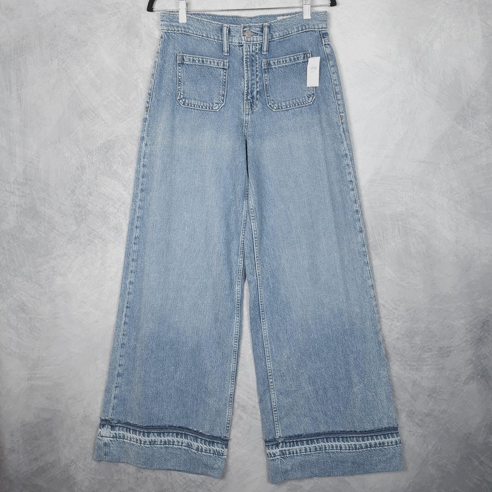 Gap Baggy Mid Rise Jeans Womens 26 Light Wash Wide Leg Ultrasoft Denim